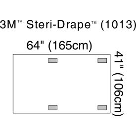 3M 1013****** 3M™ Steri-Drape X-ray Image Intensifier (C-Arm) Drape 1013, 41" x 64", 10/bx, 4 bx/cs image.