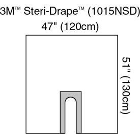 3M 1015NSD 3M™ Steri-Drape U-drape 1015NSD, 100/Case, 47" x 51", Non-Sterile, Clear Plastic, 100/cs image.