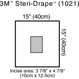 3M 1021 3M™ Steri-Drape Small Drape with Incise Film 1021, 15"x 15", 10 Each/Carton, 4 Carton/Case image.