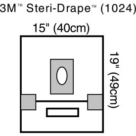 3M 1024 3M™ Steri-Drape Small Drape w/Adhesive Aperture and Pouch, 1024, 19"x 15", 10/CTN, 4 CTN/Case image.
