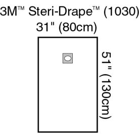3M 1030 3M™ Steri-Drape Medium Drape with Aperture 1030, 31" x 51", 10/bx, 4 bx/cs image.