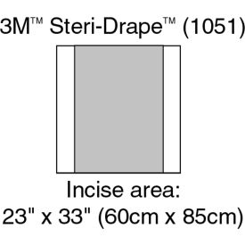 3M 1051 3M™ Steri-Drape Incise Drape, 1051, Incise Area 23"x 33", 10/Carton, 4 Cartons/Case image.