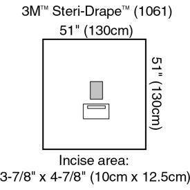 3M 1061****** 3M™ Steri-Drape Ophthalmic Drape 1061, 51" x 51", 10/bx, 4 bx/cs image.