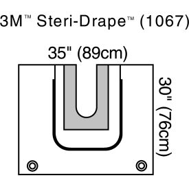 3M 1067 3M™ Steri-Drape U-Drape 1067, 30" x 35", 5 Each/Carton, 4 Carton/Case image.