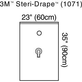 3M 1071 3M™ Steri-Drape Urological Drape, 1071, 23"x 35", Aperture Size 2", 10/CTN, 4 CTN/Case image.