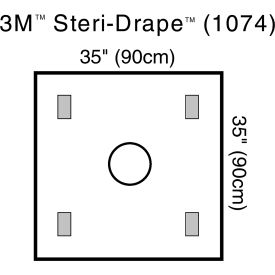 3M 1074*****##* 3M™ Steri-Drape Wound Edge Protector, 1074, 35" x 35", 6-5/8" Ring Diameter, 10/bx, 4 bx/cs image.