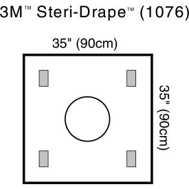 3M 1076 3M™ Steri-Drape Wound Edge Protector, 1076, 35" x 35", 10" Ring Diameter, 10/bx, 4 bx/cs image.