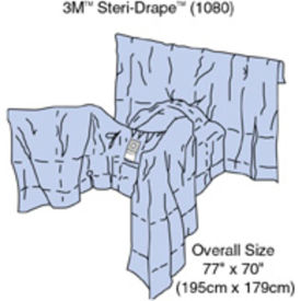 3M 1080 3M™ Steri-Drape Gynecological Drape with Pouch, 77" x 70", 14/bx, 2 bx/cs image.