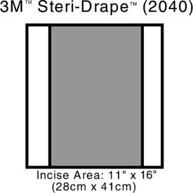 3M 2040 3M™ Steri-Drape 2 Incise Drape 2040, 13"x 13", 10 Each/Carton, 4 Carton/Case image.