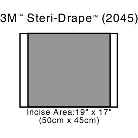 3M 2045 3M™ Steri-Drape 2 Incise Drape, 2045, Incise Area 19-5/8"x 17-5/8", 10/Carton, 4 Cartons/Case image.