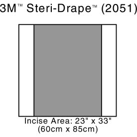 3M 2051 3M™ Steri-Drape 2 Incise Drape, 2051, Incise Area 23-1/2"x 33-3/8", 10/Carton, 4 Cartons/Case image.