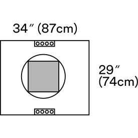 3M 2057 3M™ Steri-Drape 2 Incise Pouch, 2057, 34" x 29", Incise area 12" x 12", 10/CTN 4 CTN/cs image.