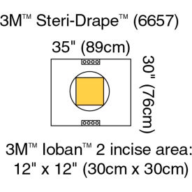 3M 6657 3M™ Steri-Drape Pouch with Ioban 2 Incise Film 6657, 35" x 30", 10/bx, 4 bx/cs image.