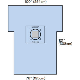 3M 7965 3M™ Steri-Drape Cesarean-Section Sheet with Aperture Pouch 7965, 122"x 77", 5 Each/Case image.