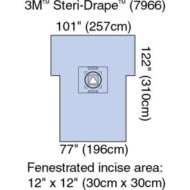 3M 7966 3M™ Steri-Drape Cesarean-Section Sheet with Aperture Pouch 7966, 101"x 122", 5 Each/Case image.
