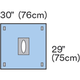 3M 9029 3M™ Steri-Drape Adhesive Aperture Drape, 29" x 29", 40/bx, 4 bx/cs image.
