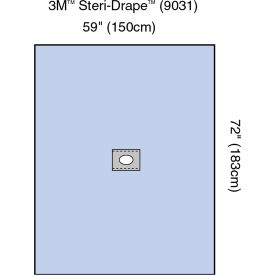 3M 9031 3M™ Steri-Drape Adhesive Aperture Drape 59" x 72", 25/bx, 2 bx/cs image.