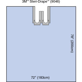 3M 9046 3M™ Steri-Drape Bilateral Split Sheet 72" x 78", Absorbent Impervious Material, 15/bx, 2 bx/cs image.