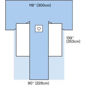 3M 9055 3M™ Steri-Drape Adhesive Split Sheet 9055, 118" x 138", 8 Each/Carton, 2 Carton/Case image.
