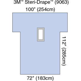 3M 9063 3M™ Steri-Drape Laparotomy/Laparoscopy Drapes, 9063, 72"x 112", 10/bx, 2 bx/cs image.