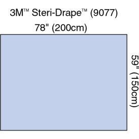 3M 9077 3M™ Steri-Drape Drape Sheet, 78" x 59", Absorbent Impervious Material, 30/bx, 2 bx/cs image.