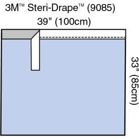 3M 9085 3M™ Steri-Drape Adhesive Towel Drape, 39" x 33", 30/bx, 4 bx/cs image.