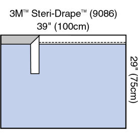 3M 9086 3M™ Steri-Drape Adhesive Towel Drape 39" x 29", Absorbent Prevention Fabric, 40/bx, 4 bx/cs image.