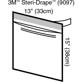 3M 9097 3M™ Steri-Drape Instrument Pouch, Large, Clear Plastic, 13" x 15", 100/Carton, 2 Carton/Case image.