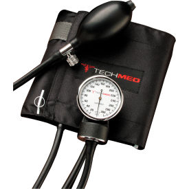Dukal 2024 Tech-Med Sphygmomanometer, Nylon Cuff, Adult, Black image.