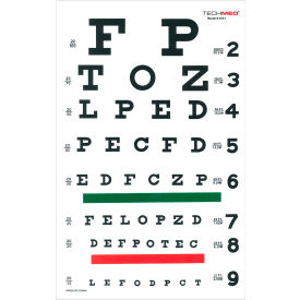 Dukal 3061 Tech-Med Illuminated Snellen Eye Test Chart, 20 ft image.