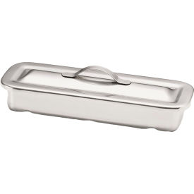 Dukal 4254 Tech-Med Instrument Tray, 8-1/2" x 3" x 1-1/2", Strap Handle on Lid image.