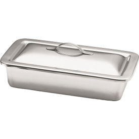 Dukal 4255 Tech-Med Instrument Tray, 8-7/8" x 5" x 2", Strap Handle on Lid image.