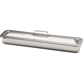 Dukal 4257 Tech-Med Instrument Tray, 17" x 4" x 2-1/8", Strap Handle on Lid image.