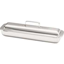 Dukal 4265 Tech-Med Instrument Tray Only, 12" x 3-1/4" x 2", Stainless Steel image.