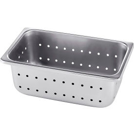 Dukal 4276P Tech-Med Instrument Tray Only, Perforated, 10-1/4" x 6-1/4" x 3-7/8", Stainless Steel image.