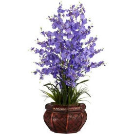 Nearly Natural Dancing Lady Silk Flower Arrangement Purple