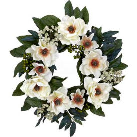 Nearly Natural 22 Magnolia Wreath