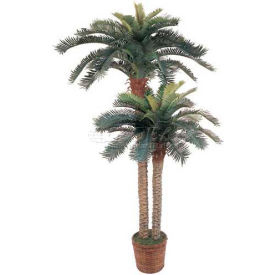Nearly Natural 5033 Nearly Natural 6 & 4 Sago Palm Double Potted Silk Tree image.