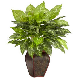 Nearly Natural Dieffenbachia with Decorative Vase Silk Plant