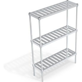 Heavy Duty Shelving Unit, 3 Slatted T-Bar Shelves, 48"W x 15"D x 68-1/4"H view 2
