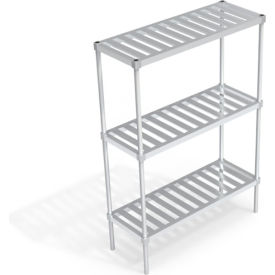 Heavy Duty Shelving Unit, 3 Slatted T-Bar Shelves, 48"W x 18"D x 68-1/4"H view 2