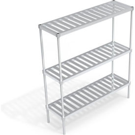 Heavy Duty Shelving Unit, 3 Slatted T-Bar Shelves, 60"W x 18"D x 68-1/4"H view 2