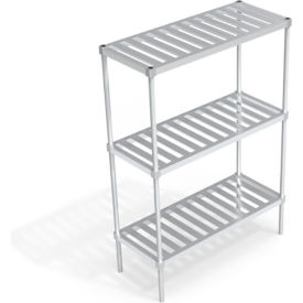 Heavy Duty Shelving Unit, 3 Slatted T-Bar Shelves, 48"W x 20"D x 68-1/4"H view 2