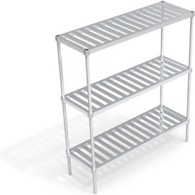 Heavy Duty Shelving Unit, 3 Slatted T-Bar Shelves, 60"W x 20"D x 68-1/4"H view 2