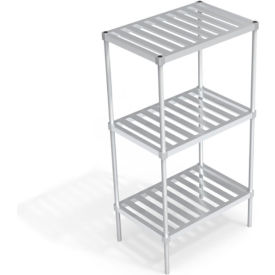 Heavy Duty Shelving Unit, 3 Slatted T-Bar Shelves, 36"W x 24"D x 68-1/4"H view 2