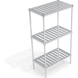 Heavy Duty Shelving Unit, 3 Slatted T-Bar Shelves, 42"W x 24"D x 76-1/4"H view 2