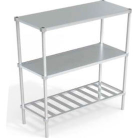 Industrial Shelving Unit, (1) Slatted T-Bar & (2) Solid Brute Shelves, 60"W x 24"D x 68-1/4"H view 2