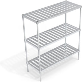 Heavy Duty Shelving Unit, 3 Slatted T-Bar Shelves, 60"W x 24"D x 68-1/4"H view 2