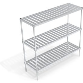 Heavy Duty Shelving Unit, 3 Slatted T-Bar Shelves, 72"W x 24"D x 68-1/4"H view 2