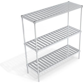 Heavy Duty Shelving Unit, 3 Slatted T-Bar Shelves, 72"W x 24"D x 76-1/4"H view 2